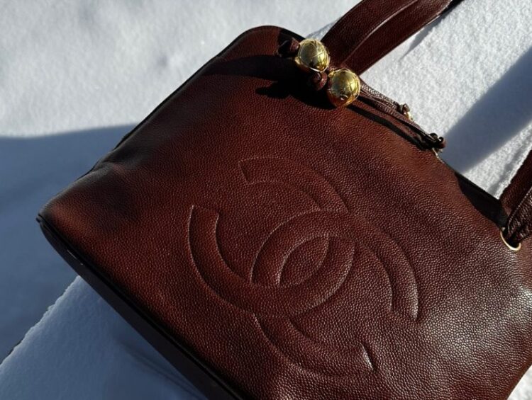 dark brown designer bag