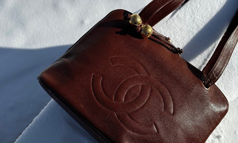 dark brown designer bag